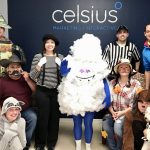 Employees dressed up in Halloween costumes