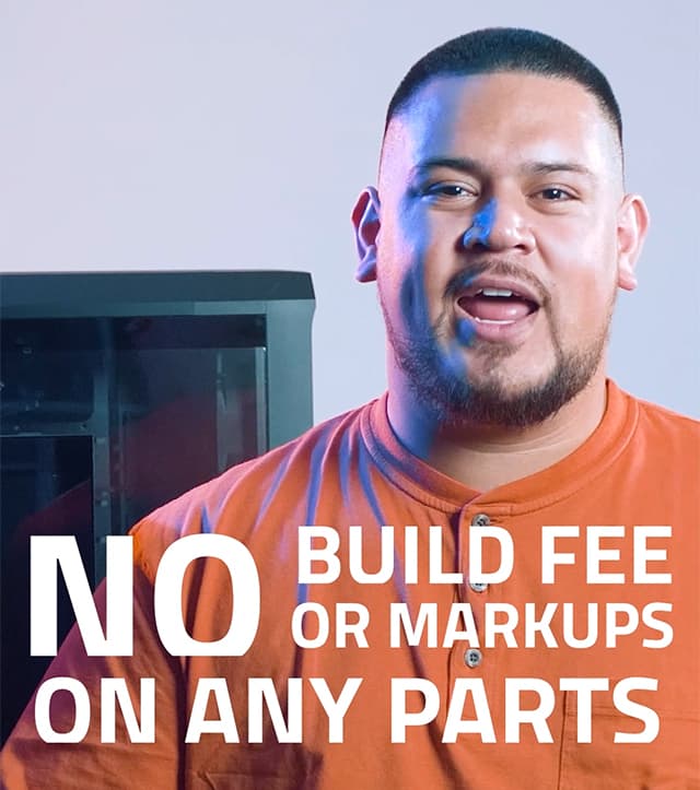 Video: Forged PCs 1 minute spot. "No build fee or markups on any parts."