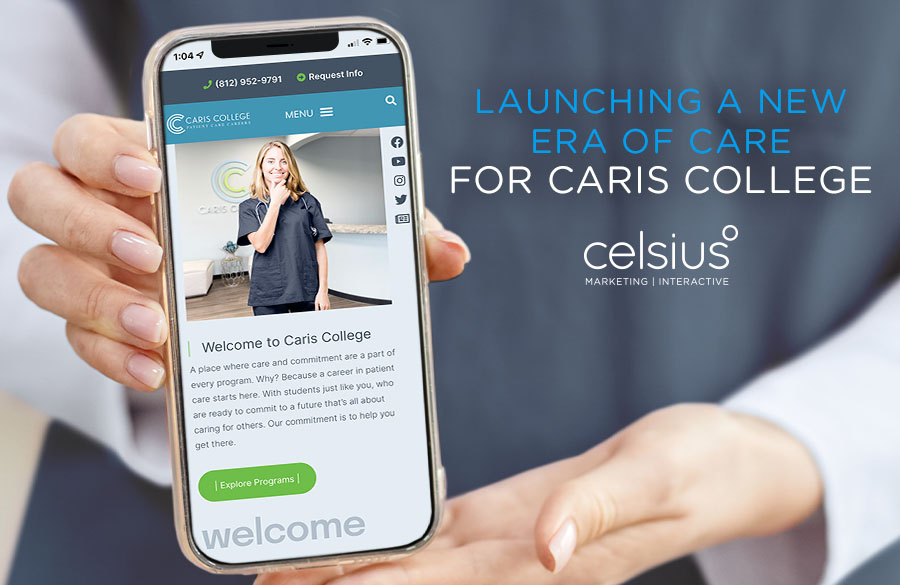 caris-college-website-launch-girl-holding-mockup
