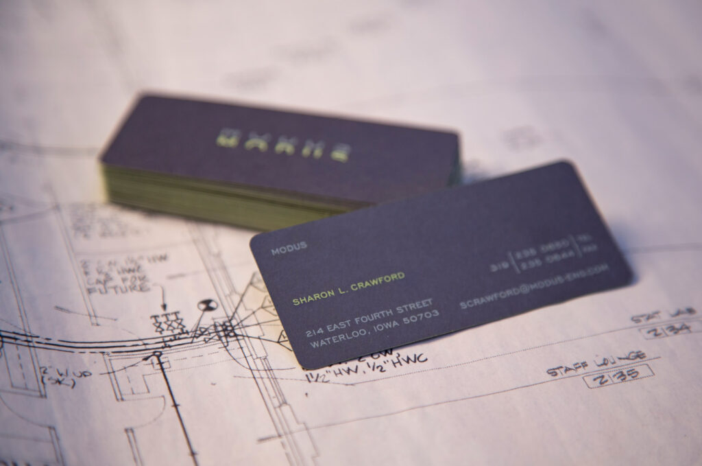 Modus brand business card designs