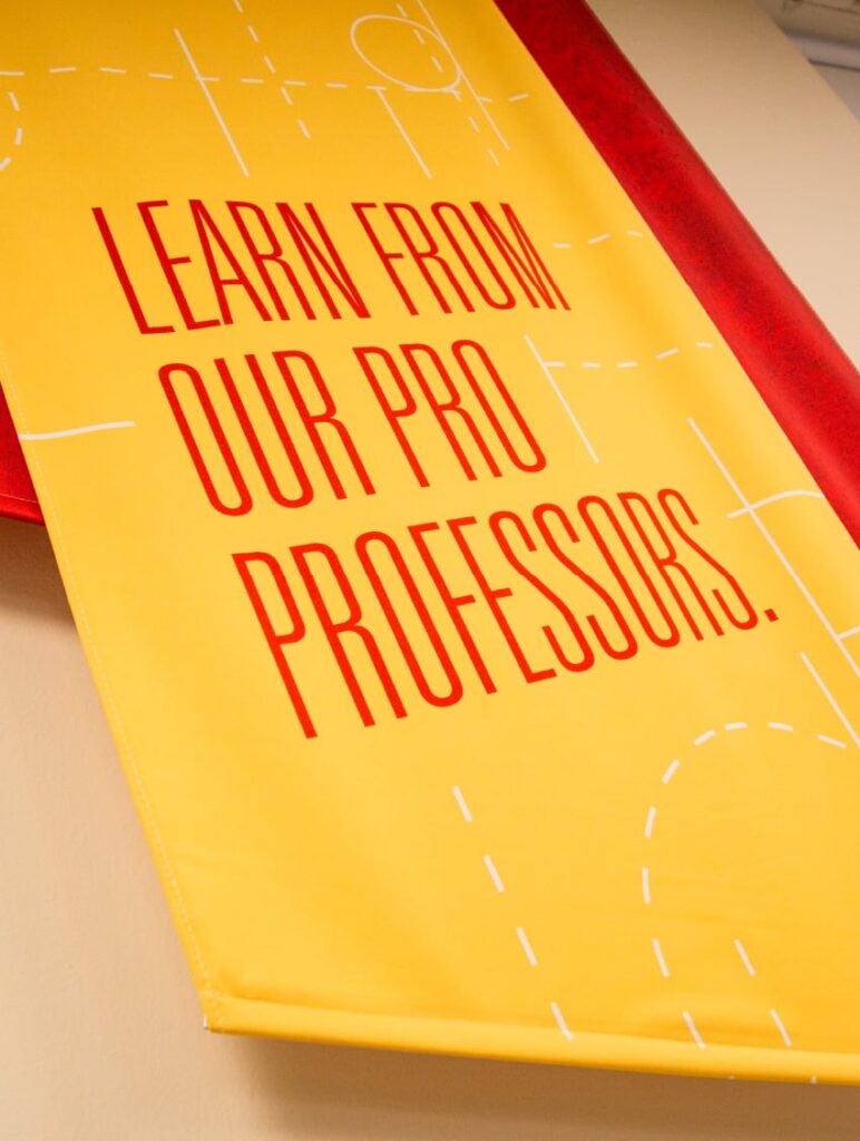 Graphic banner designed for ISU's Department of Civil, Construction and Environmental Engineering, with typography declaring, "Learn from our pro professors."