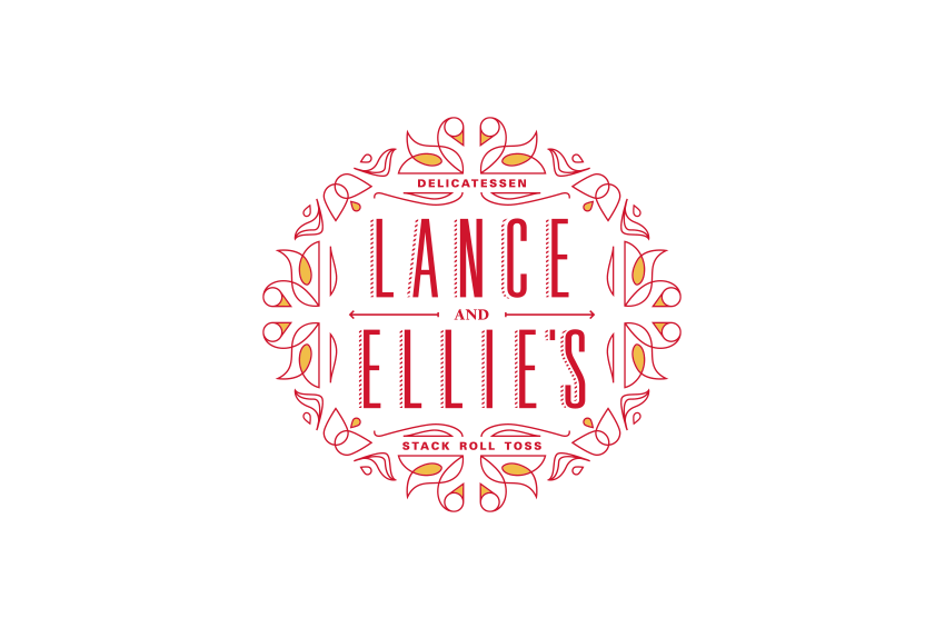 Lance and Ellie's Delicatessen logo. "Stack roll toss."