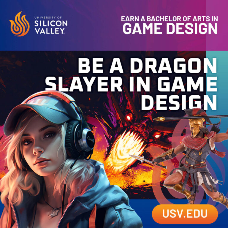 USV Game Design ad 1: Be a dragon slayer in game design.