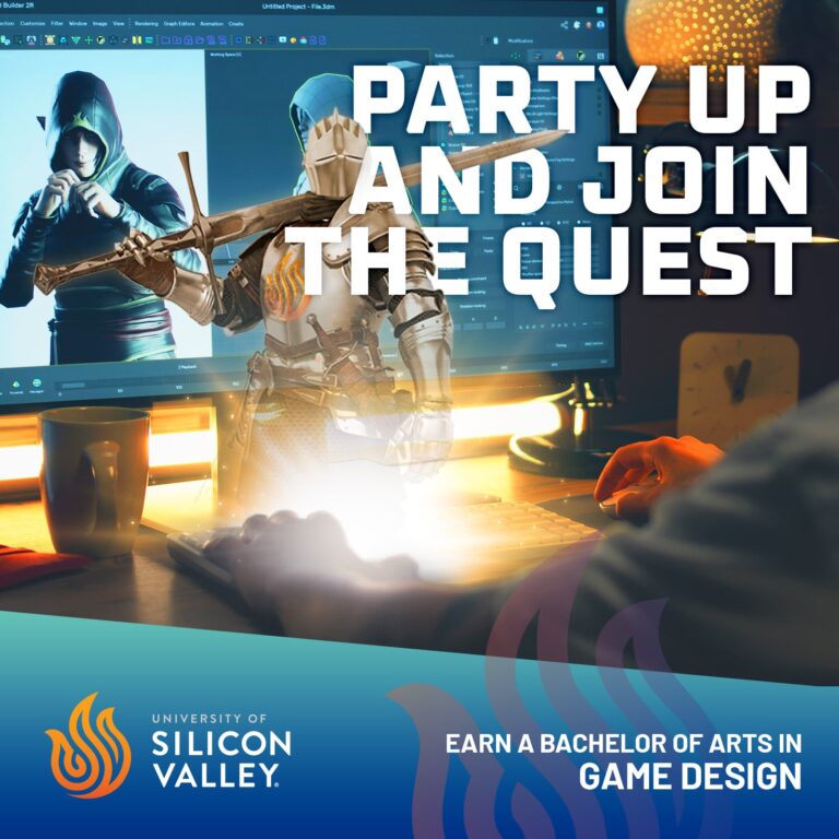 USV Game Design ad 3: Party up and join the quest.