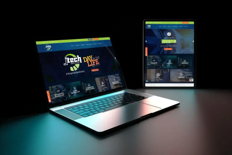 Jtech Website SEO campaign on laptop and tablet