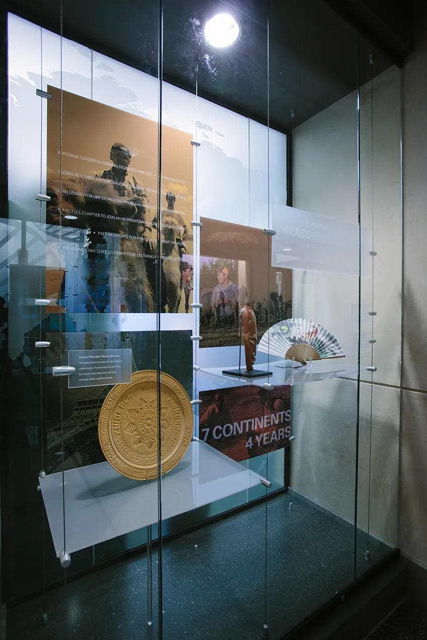 display case that is part of the Iowa State Agriculture Department